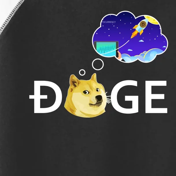 Doge To The Moon Crypto Currency Dogecoin Toddler Fine Jersey T-Shirt