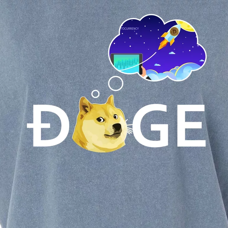 Doge To The Moon Crypto Currency Dogecoin Garment-Dyed Women's Muscle Tee