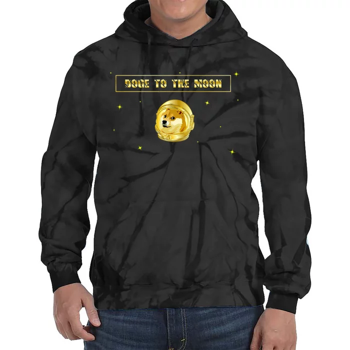 Doge To The Moon Dogecoin Crypto Currency Tie Dye Hoodie