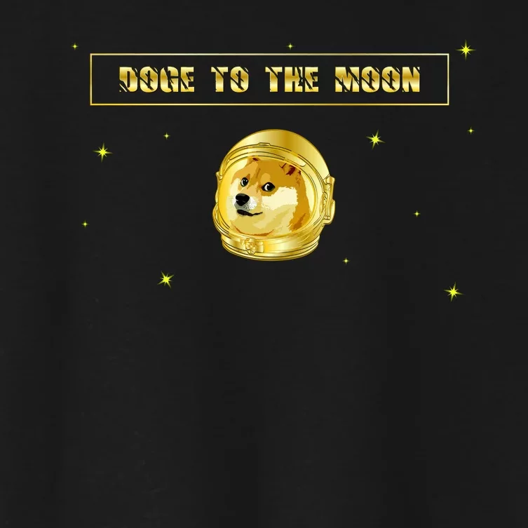 Doge To The Moon Dogecoin Crypto Currency Women's Crop Top Tee