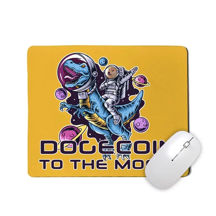 Dogecoin Crypto Currency Doge Dinosaur Mousepad