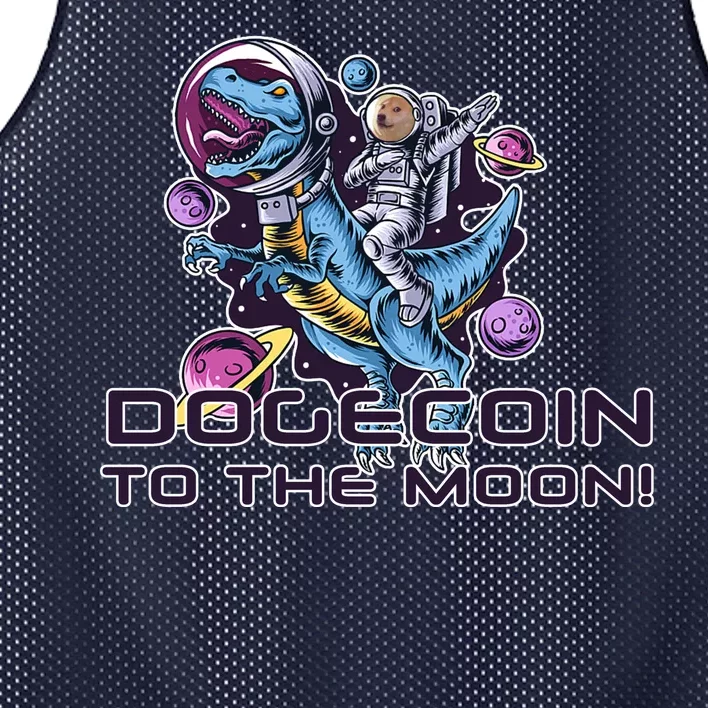 Dogecoin Crypto Currency Doge Dinosaur Mesh Reversible Basketball Jersey Tank