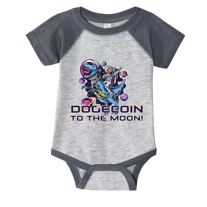 Dogecoin Crypto Currency Doge Dinosaur Infant Baby Jersey Bodysuit