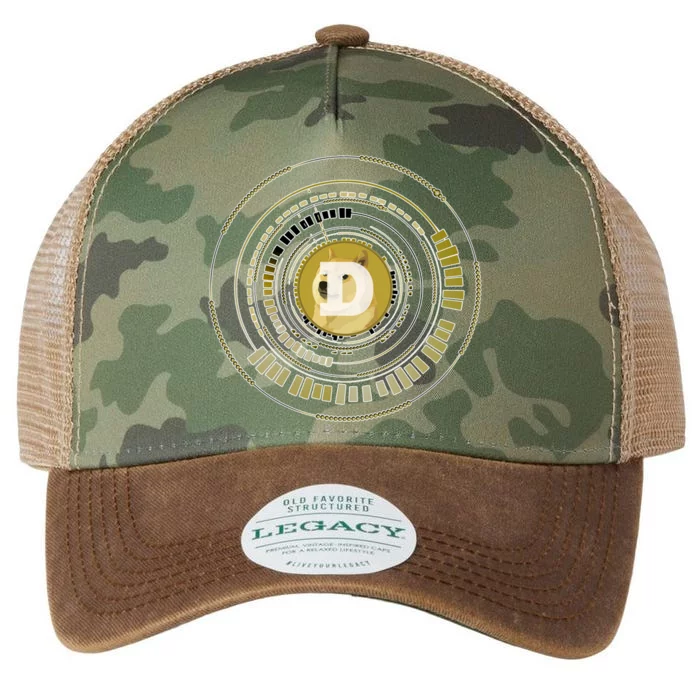 Dogecoin Cryptocurrency Crypto Gold Logo Legacy Tie Dye Trucker Hat