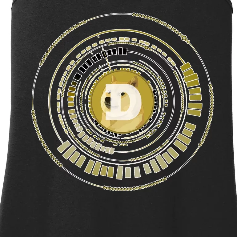 Dogecoin Cryptocurrency Crypto Gold Logo Ladies Essential Tank