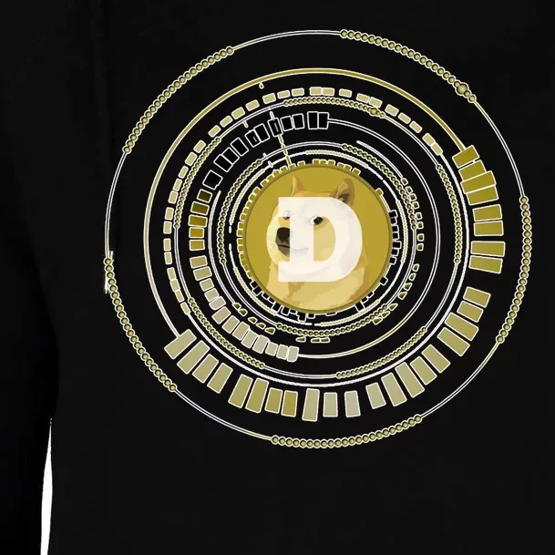 Dogecoin Cryptocurrency Crypto Gold Logo Womens Funnel Neck Pullover Hood