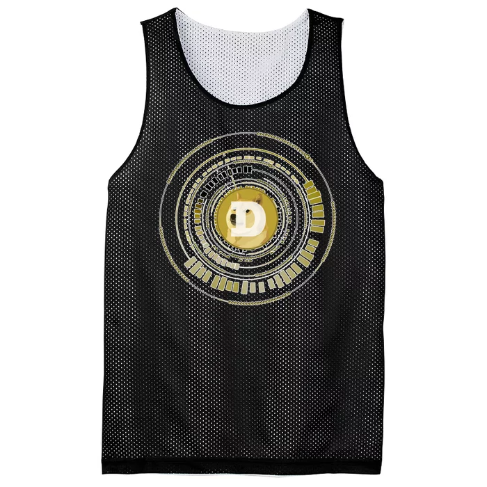 Dogecoin Cryptocurrency Crypto Gold Logo Mesh Reversible Basketball Jersey Tank