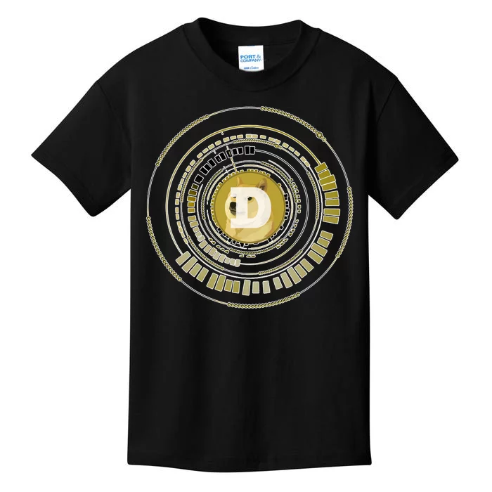 Dogecoin Cryptocurrency Crypto Gold Logo Kids T-Shirt