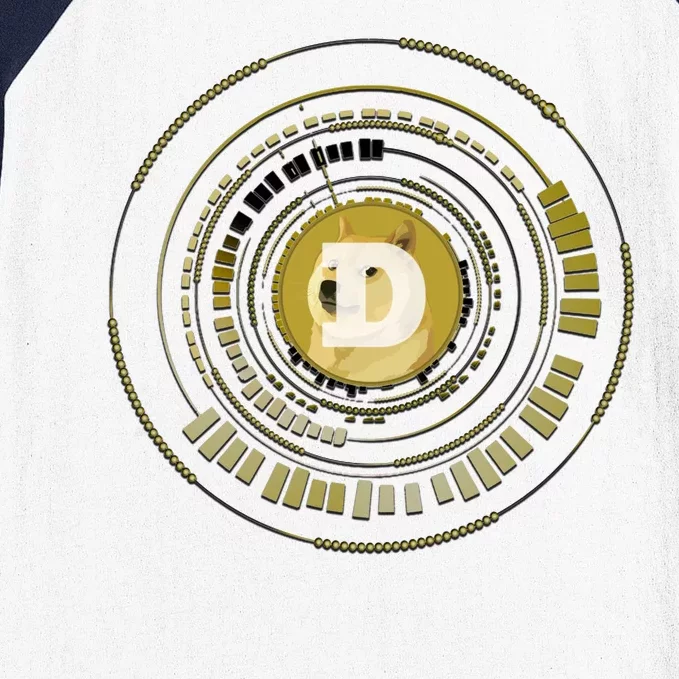 Dogecoin Cryptocurrency Crypto Gold Logo Baseball Sleeve Shirt