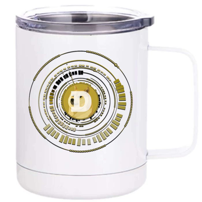 Dogecoin Cryptocurrency Crypto Gold Logo Front & Back 12oz Stainless Steel Tumbler Cup