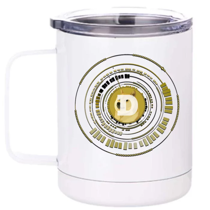 Dogecoin Cryptocurrency Crypto Gold Logo Front & Back 12oz Stainless Steel Tumbler Cup