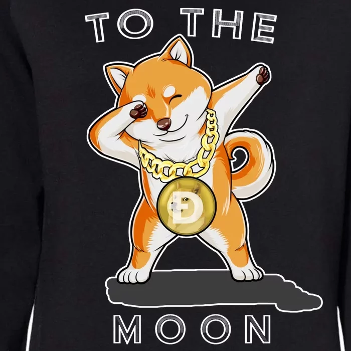 Dogecoin Dab To The Moon Womens California Wash Sweatshirt