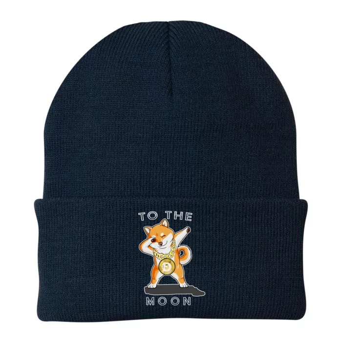 Dogecoin Dab To The Moon Knit Cap Winter Beanie