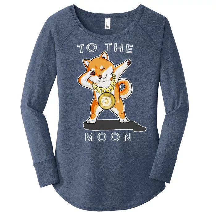 Dogecoin Dab To The Moon Women's Perfect Tri Tunic Long Sleeve Shirt