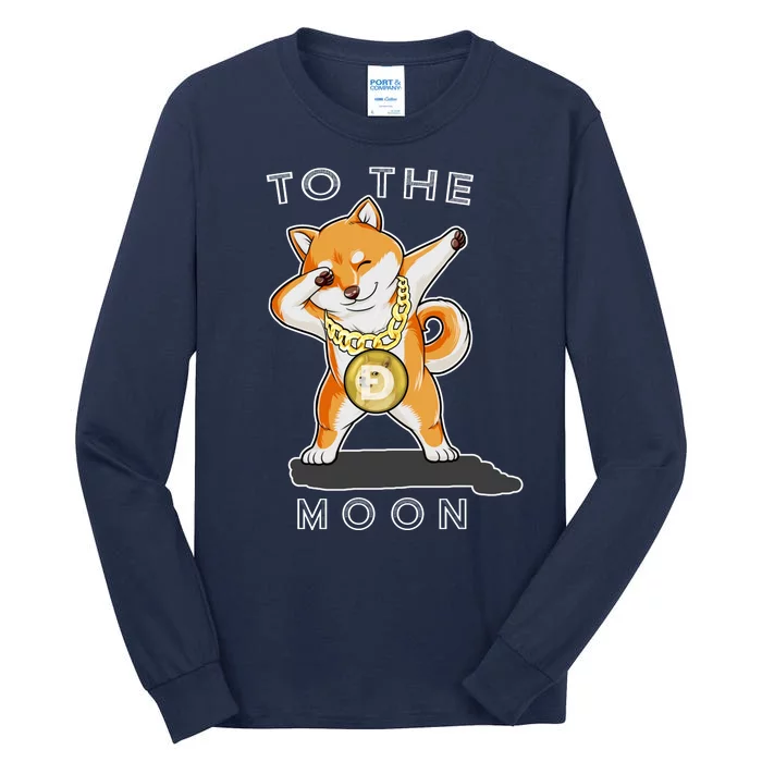 Dogecoin Dab To The Moon Tall Long Sleeve T-Shirt