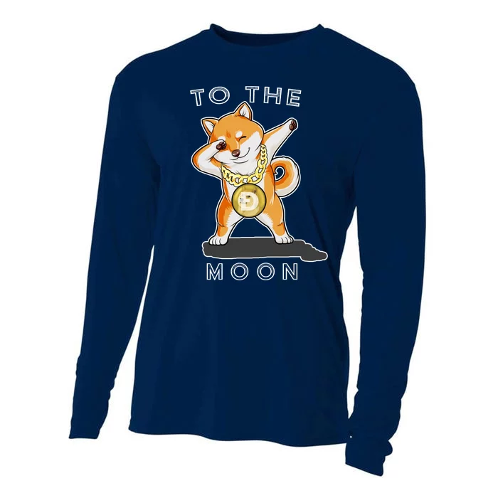 Dogecoin Dab To The Moon Cooling Performance Long Sleeve Crew