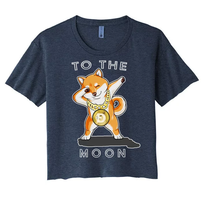 Dogecoin Dab To The Moon Women's Crop Top Tee