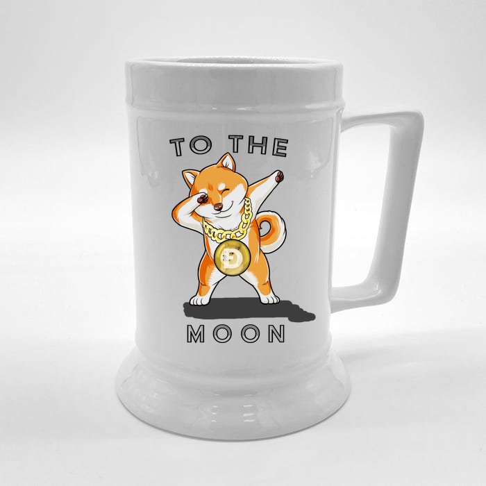 Dogecoin Dab To The Moon Front & Back Beer Stein