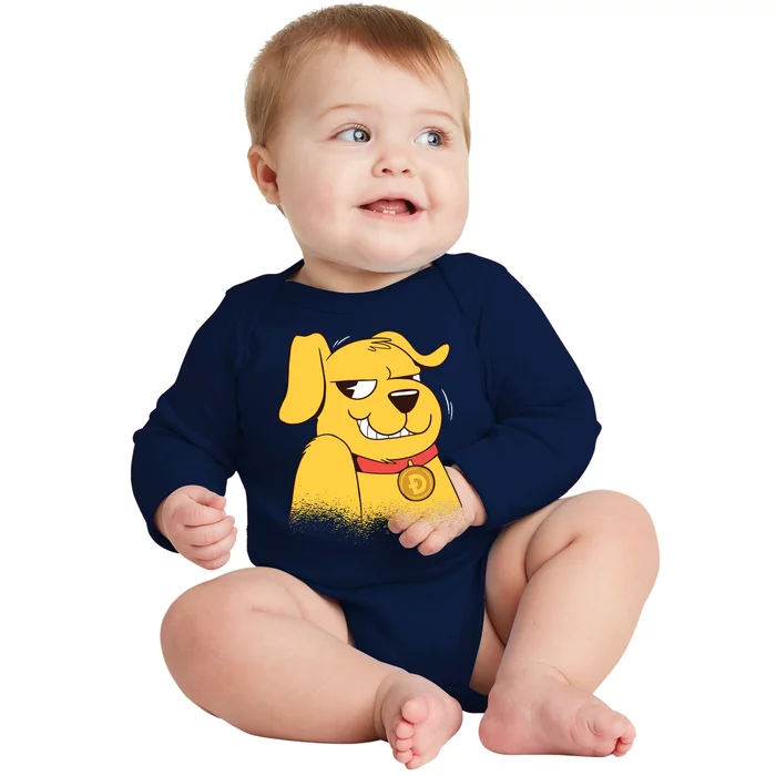 DogeCoin Dog Baby Long Sleeve Bodysuit