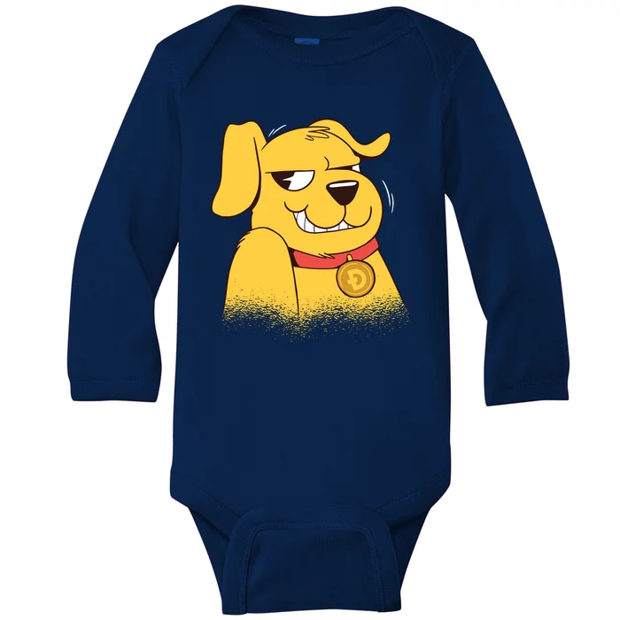 DogeCoin Dog Baby Long Sleeve Bodysuit