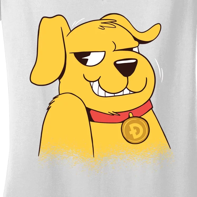 DogeCoin Dog Women's V-Neck T-Shirt