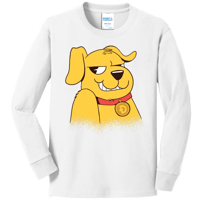 DogeCoin Dog Kids Long Sleeve Shirt