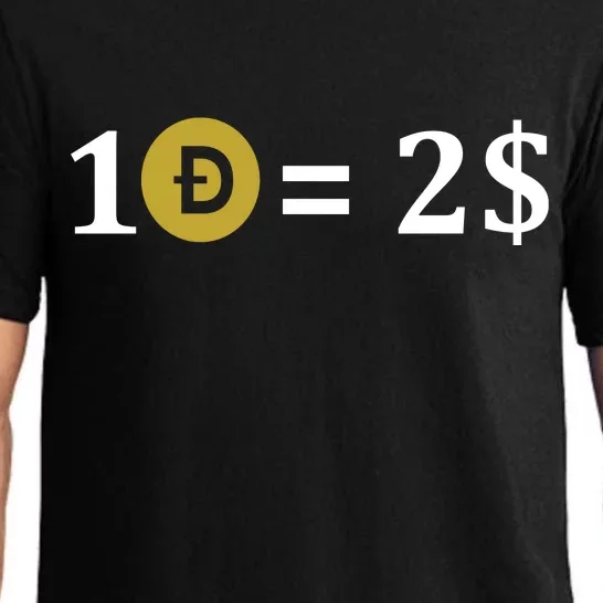 Dogecoin Equal 2 Dollars Doge Crypto Currency Pajama Set