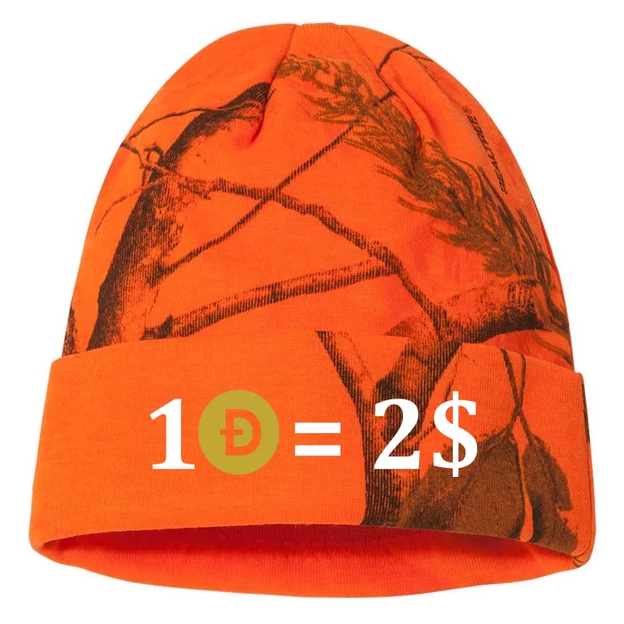 Dogecoin Equal 2 Dollars Doge Crypto Currency Kati - 12in Camo Beanie