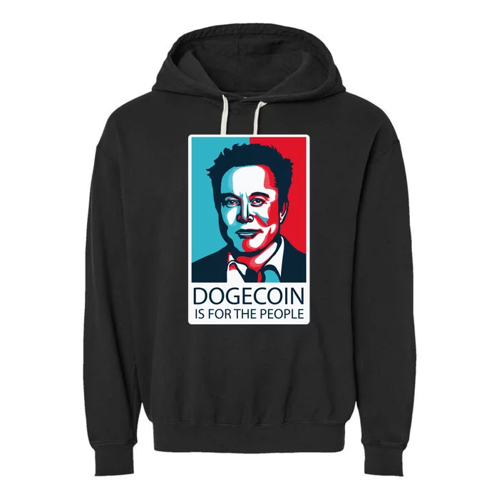 Dogecoin Is For The People Elon Musk Garment-Dyed Fleece Hoodie