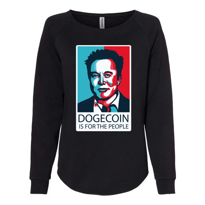 Dogecoin Is For The People Elon Musk Womens California Wash Sweatshirt