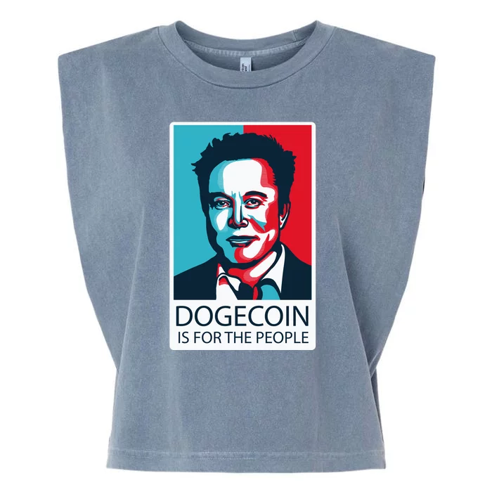 Dogecoin Is For The People Elon Musk Garment-Dyed Women's Muscle Tee