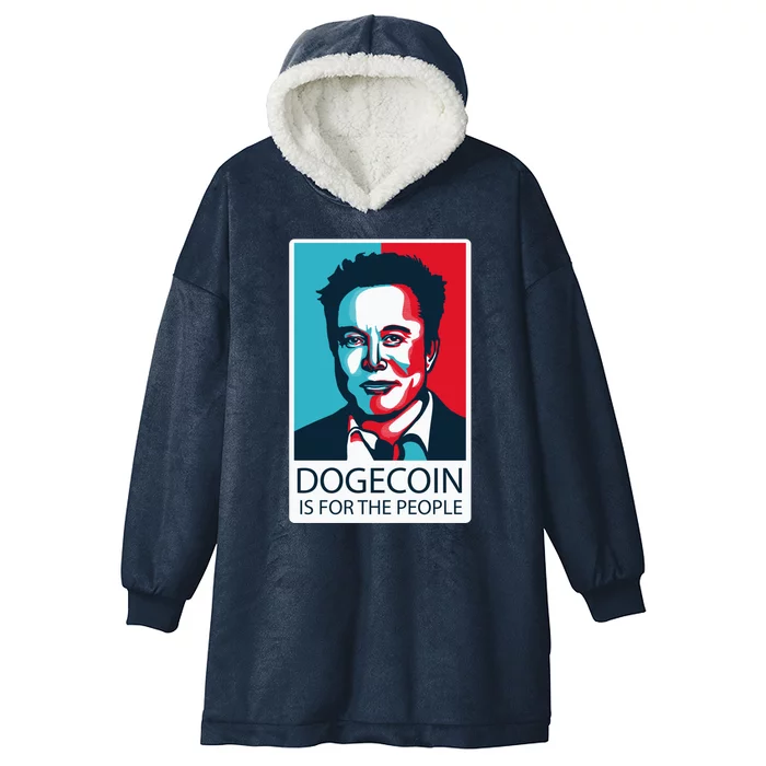 Dogecoin Is For The People Elon Musk Hooded Wearable Blanket