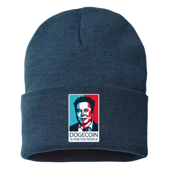 Dogecoin Is For The People Elon Musk Sustainable Knit Beanie