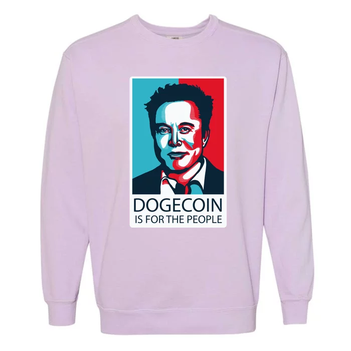 Dogecoin Is For The People Elon Musk Garment-Dyed Sweatshirt