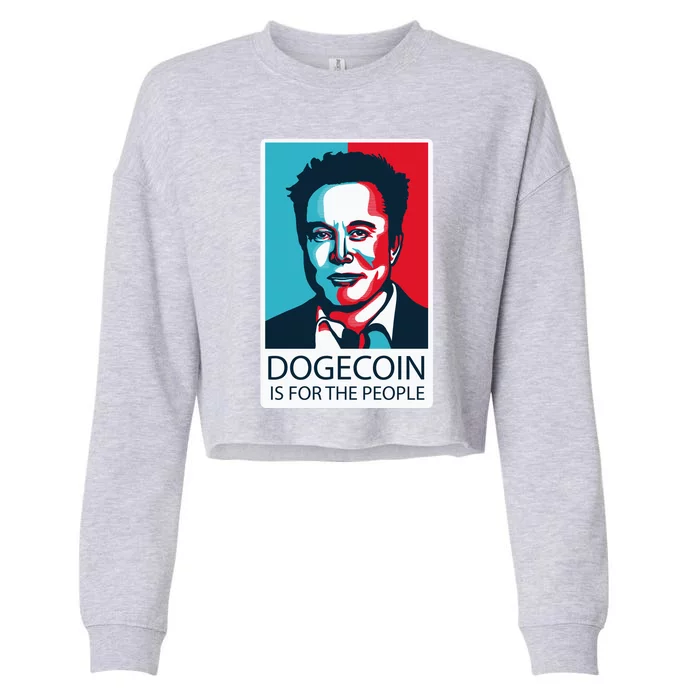 Dogecoin Is For The People Elon Musk Cropped Pullover Crew