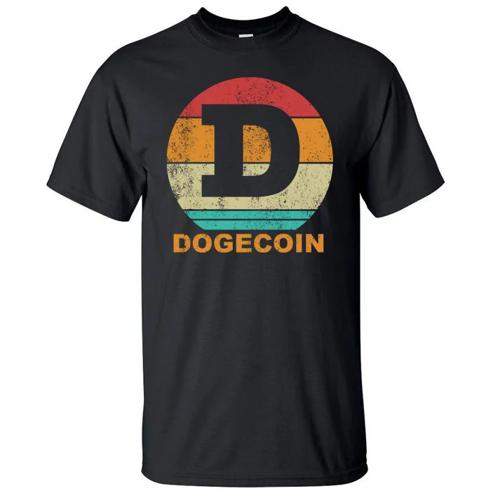 Dogecoin Meme Retro Vintage Style Tall T-Shirt