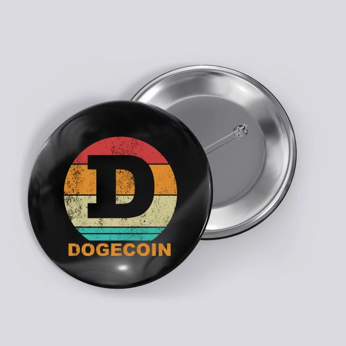 Dogecoin Meme Retro Vintage Style Button