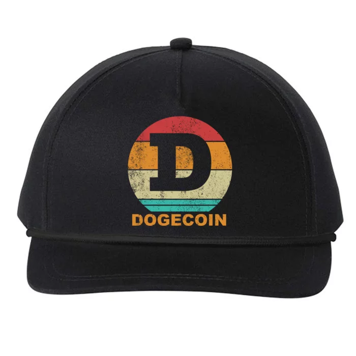 Dogecoin Meme Retro Vintage Style Snapback Five-Panel Rope Hat