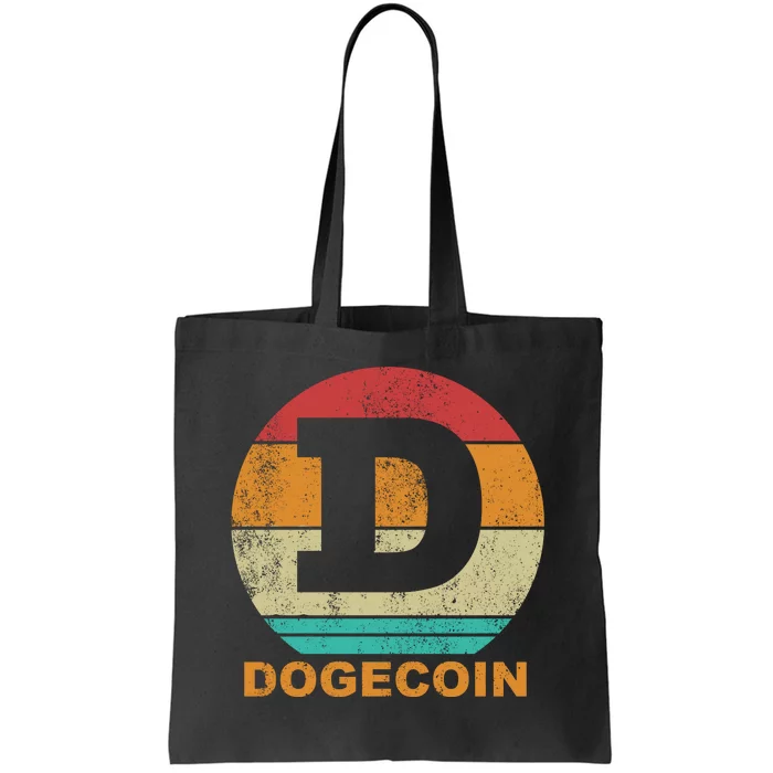 Dogecoin Meme Retro Vintage Style Tote Bag