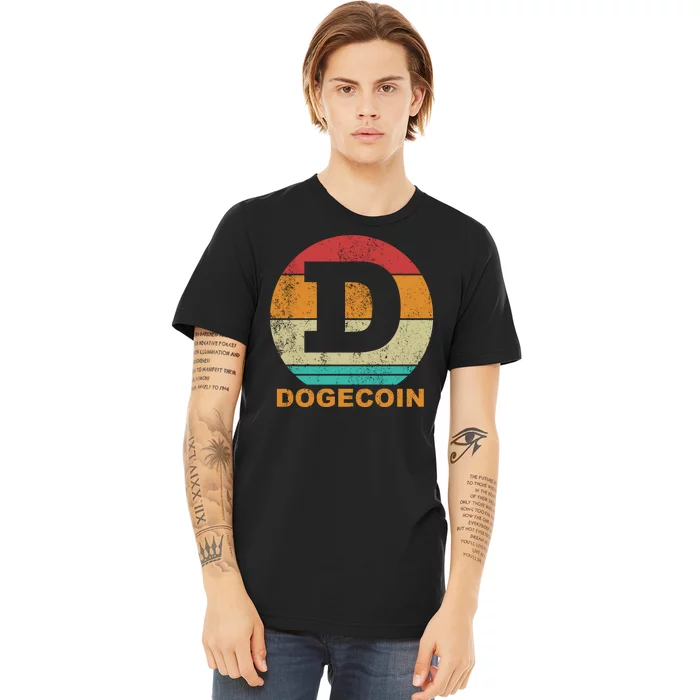 Dogecoin Meme Retro Vintage Style Premium T-Shirt