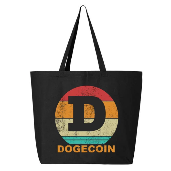 Dogecoin Meme Retro Vintage Style 25L Jumbo Tote