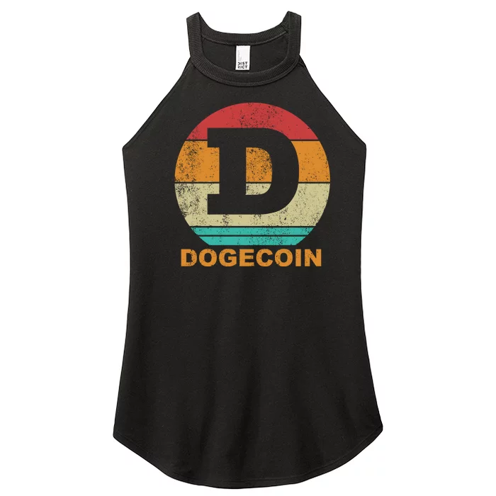 Dogecoin Meme Retro Vintage Style Women’s Perfect Tri Rocker Tank