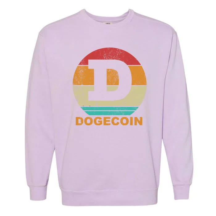 Dogecoin Meme Retro Vintage Style Garment-Dyed Sweatshirt