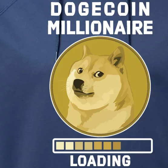 Dogecoin Millionaire Loading Funny Doge Crypto Performance Fleece Hoodie