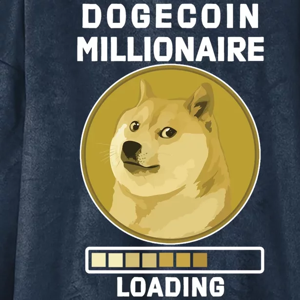 Dogecoin Millionaire Loading Funny Doge Crypto Hooded Wearable Blanket