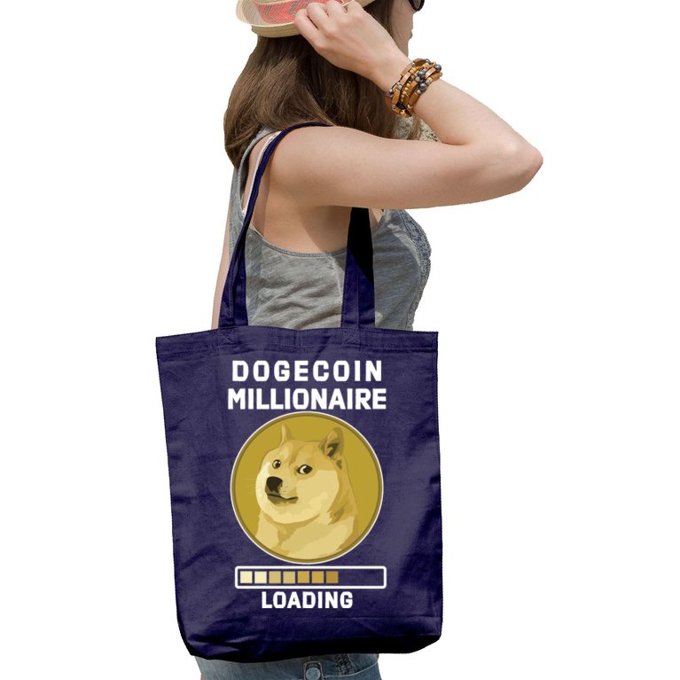 Dogecoin Millionaire Loading Funny Doge Crypto Tote Bag
