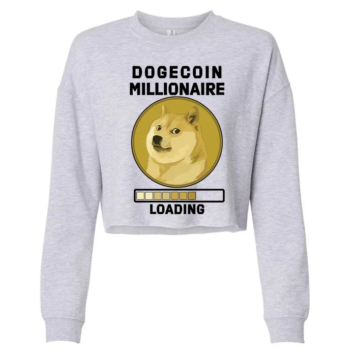 Dogecoin Millionaire Loading Funny Doge Crypto Cropped Pullover Crew