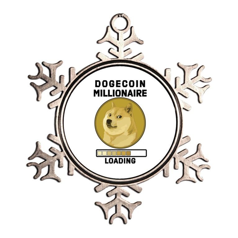 Dogecoin Millionaire Loading Funny Doge Crypto Metallic Star Ornament