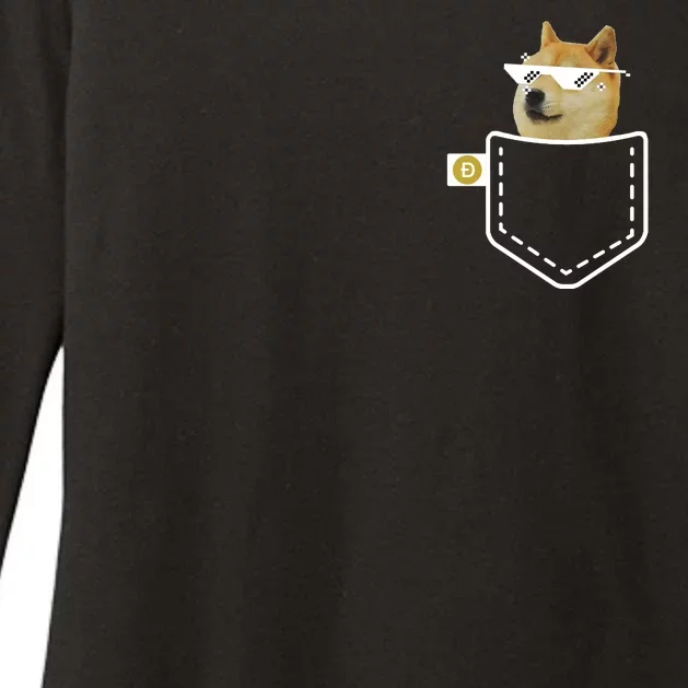 Dogecoin Pocket Doge Coin Womens CVC Long Sleeve Shirt