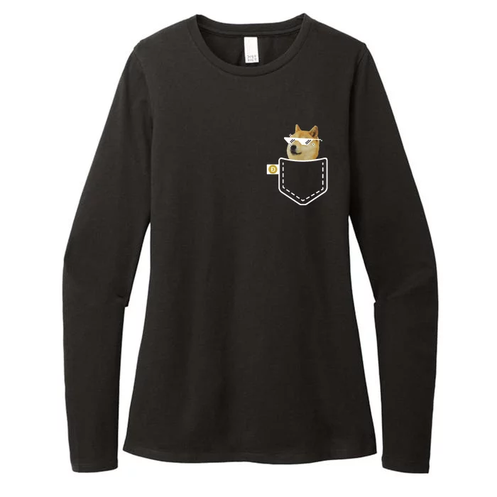 Dogecoin Pocket Doge Coin Womens CVC Long Sleeve Shirt